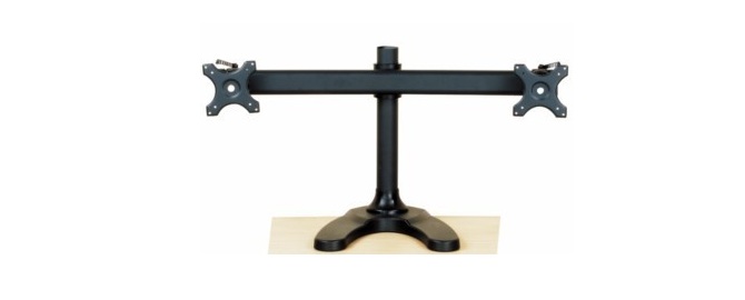 72B - Dual Monitor Stand Free Standing Curved Arm