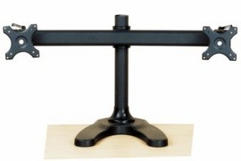 Dual Monitor Stand Free Standing Curved Arm