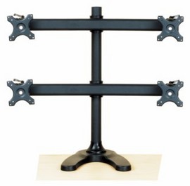 Quad Monitor Stand Free Standing Curved Arm